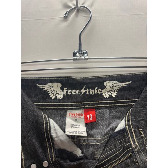 Freestyle Revolution Women's Black Denim Jeans Size 13 98% Cotton, 2% Spandex - Picture 5 of 8